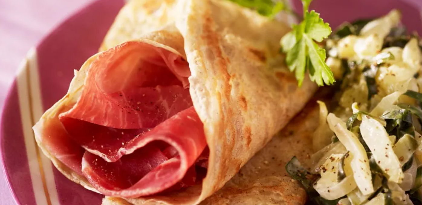 Crepe salata con coppa e stracchino, la ricetta