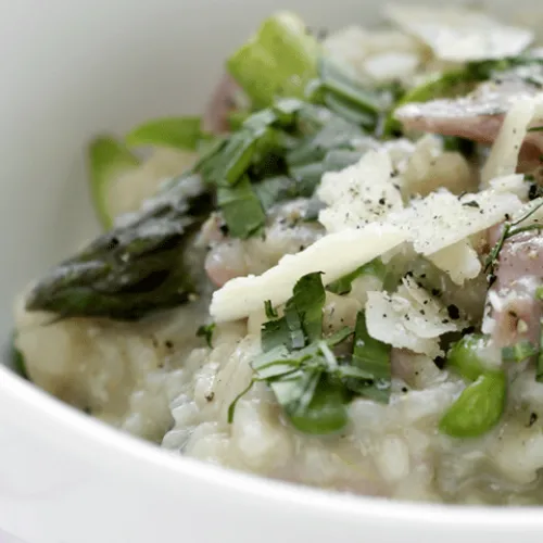 Risotto with asparagus and pancetta