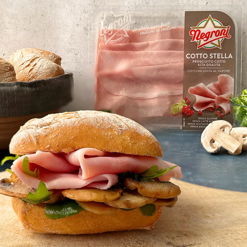 Taste Invader – Panino con prosciutto cotto, miele e funghi grigliati 