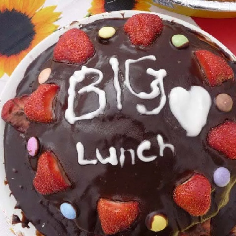 Torta al cioccolato con fragole e panna 