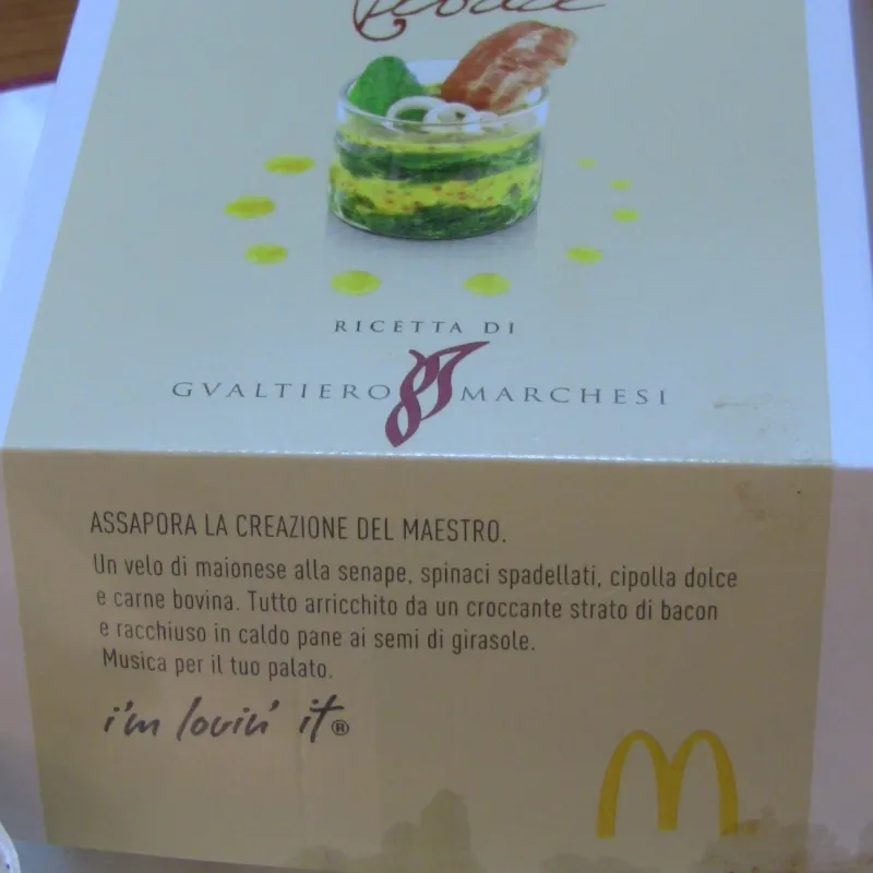 La confezione del panino Vivace di Gualtiero Marchesi